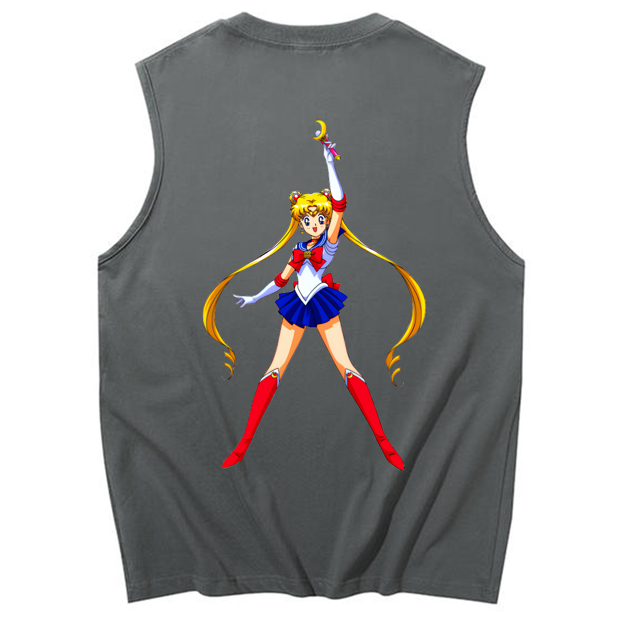 （画像用） 美少女戦士セーラームーン 月野 うさぎ つきの うさぎ Sailor Moon Tsukino Usagi コットン100％タンクトップ（背面プリント）